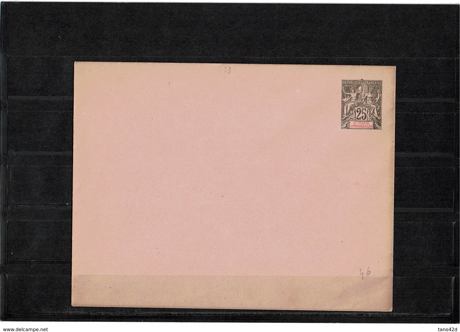 CTN27COL4- STE MARIE DE MADAGASCAR ENV. 25c 147x112mm NEUVE PATTES COLLEES - Other & Unclassified