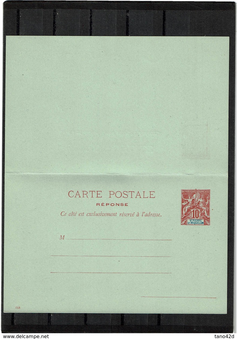 CTN27COL4- ST PIERRE ET MIQUELON CPRP 10c+10c ROUGE SANS DATE SUR DEMANDE NEUVE - Entiers Postaux