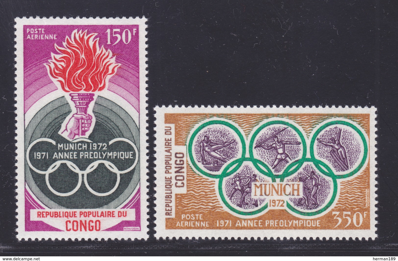 CONGO AERIENS N°  123 & 124 ** MNH Neufs Sans Charnière, TB (D6948) Sports, Année Préolympique - Neufs