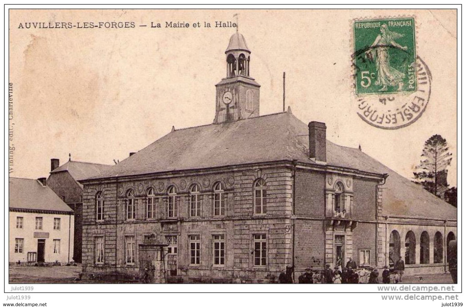 AUVILLERS - LES - FORGES ..-- 08 ..-- La Mairie .1907 Vers CHASSEPIERRE ( Mr Olivier RENAUD ) . Voir Verso . - Charleville