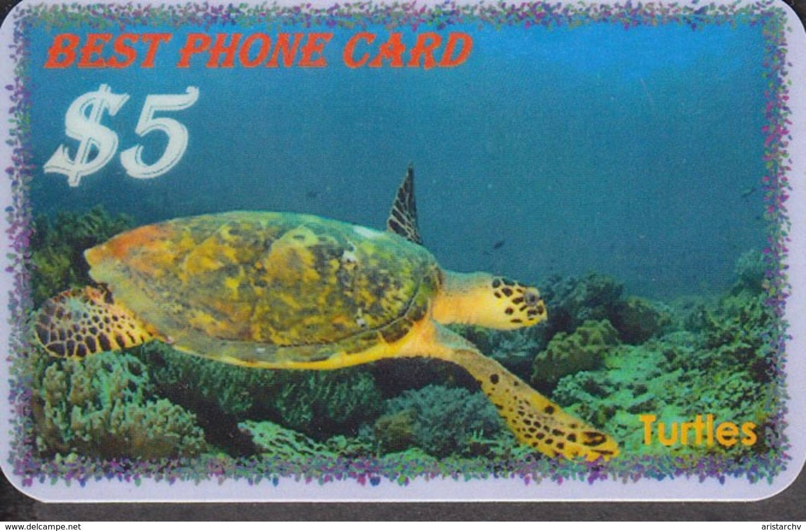 TURTLE SET OF 8 PHONE CARDS - Tortues