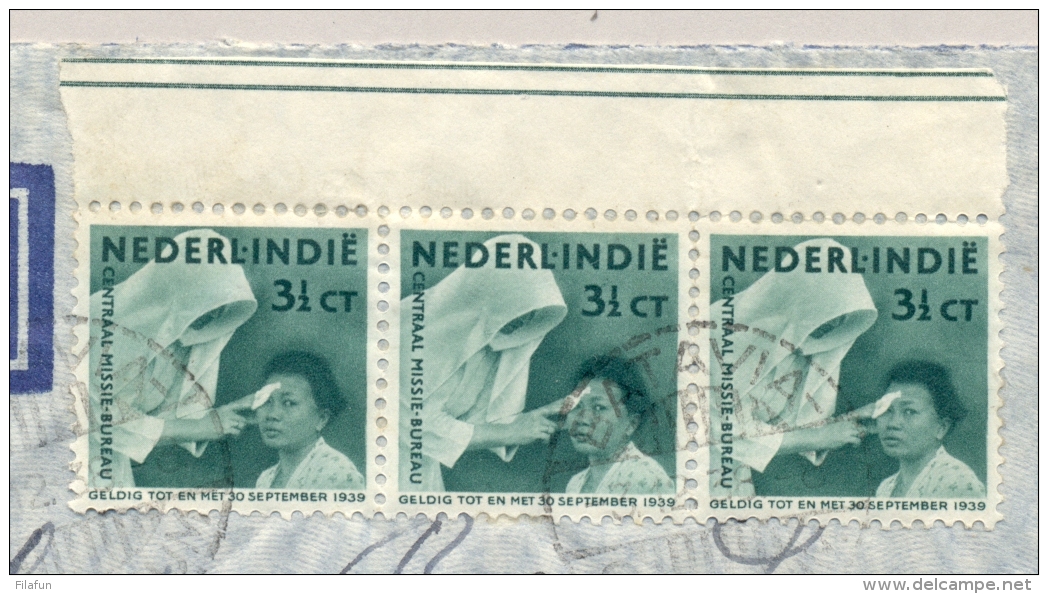 Nederlands Indië - 1938 - 5 Missie Zegels Op Cover Van Batavia Naar Rotterdam / Nederland - Nederlands-Indië