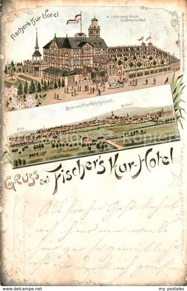 33149316 Wolfenbuettel Fischer's Kur-Hotel Leuchlumer Holze Litho Wolfenbuettel - Wolfenbuettel