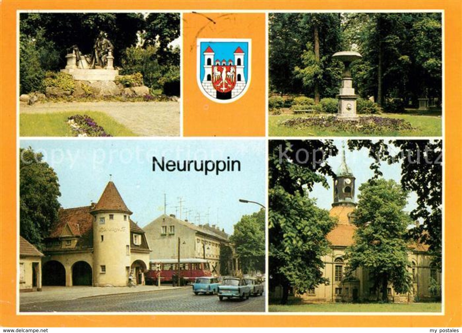 73150250 Neuruppin Fontanedenkmal Tempelgarten Bahnhof Rheinsberger Tor Pfarrkir - Neuruppin