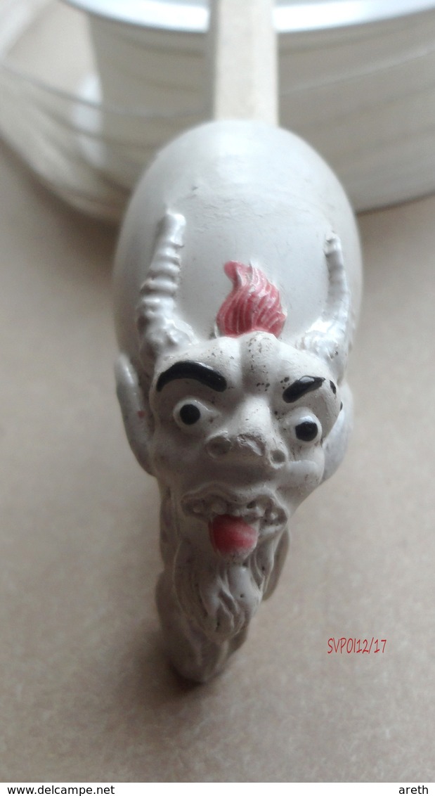 Ancien Fourneau De Pipe En Terre Cuite Tete De Diable - Tuyau Casse - Pipes En Terre Et Porcelaine