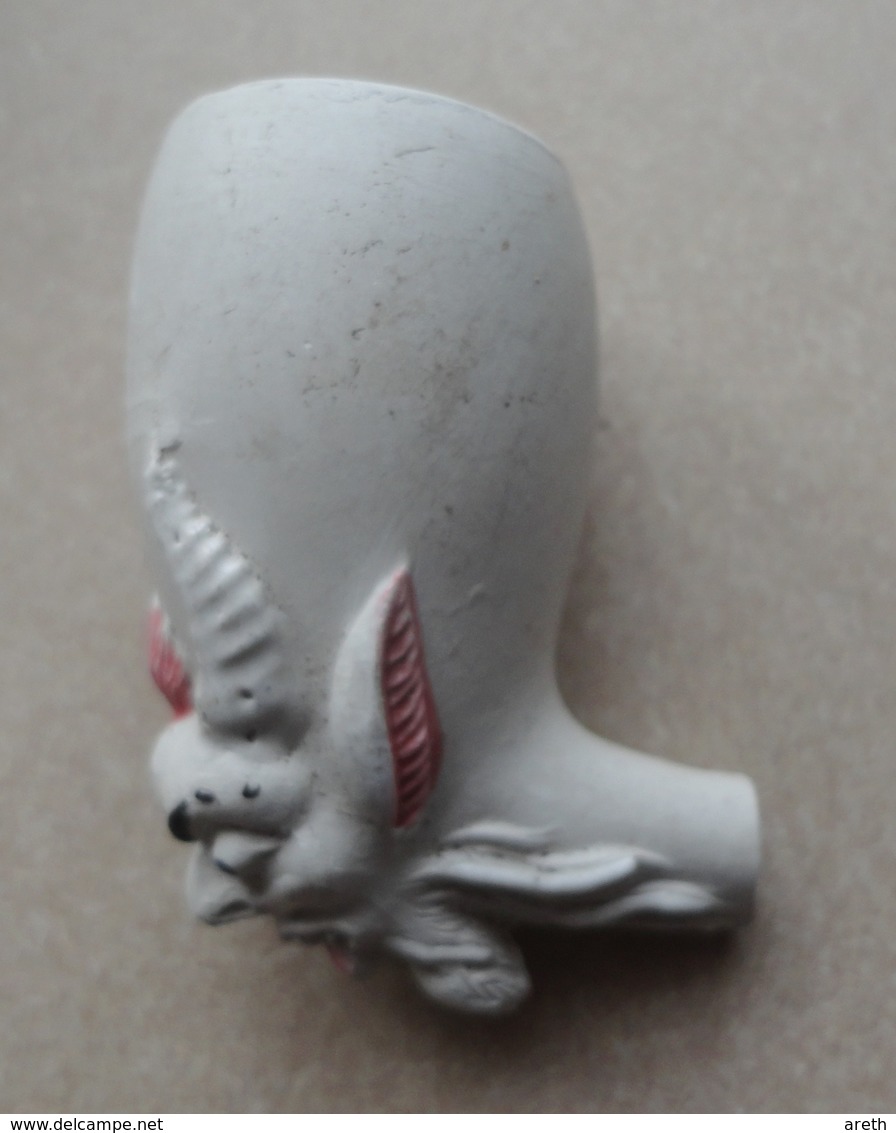 Ancien Fourneau De Pipe En Terre Cuite Tete De Diable - Tuyau Casse - Pipes En Terre Et Porcelaine