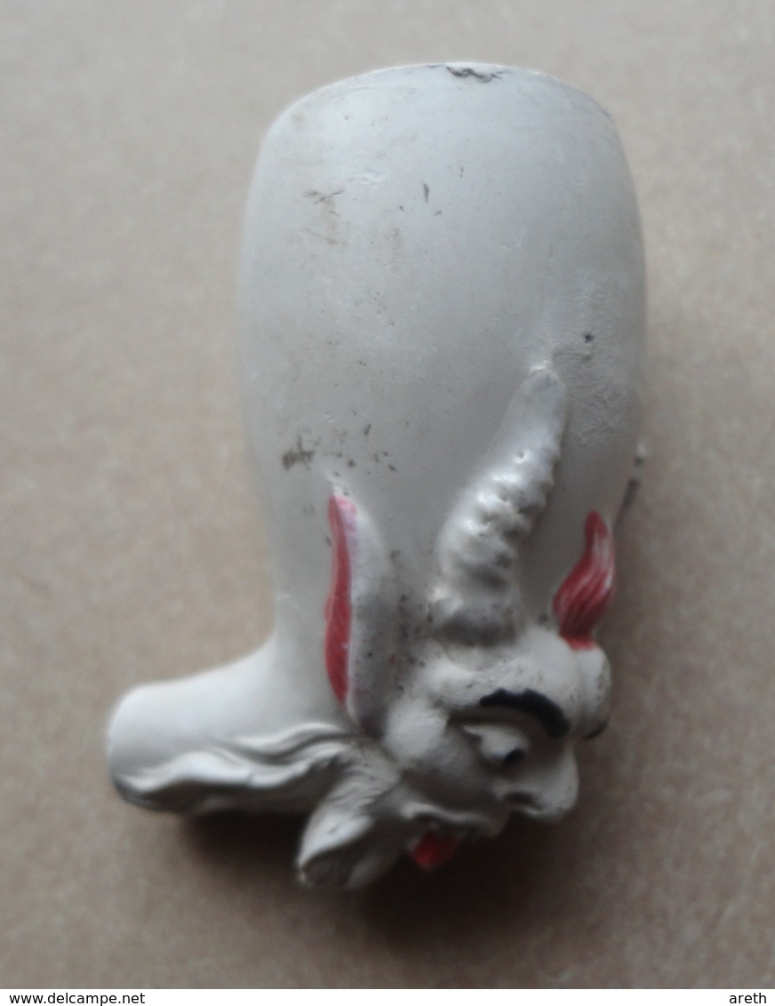 Ancien Fourneau De Pipe En Terre Cuite Tete De Diable - Tuyau Casse - Pipes En Terre Et Porcelaine