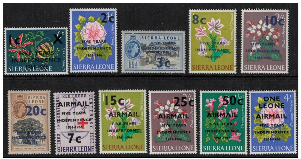 Sierra Leone 1965 SC 317-322, C56-C60 MNH - Sierra Leone (1961-...)