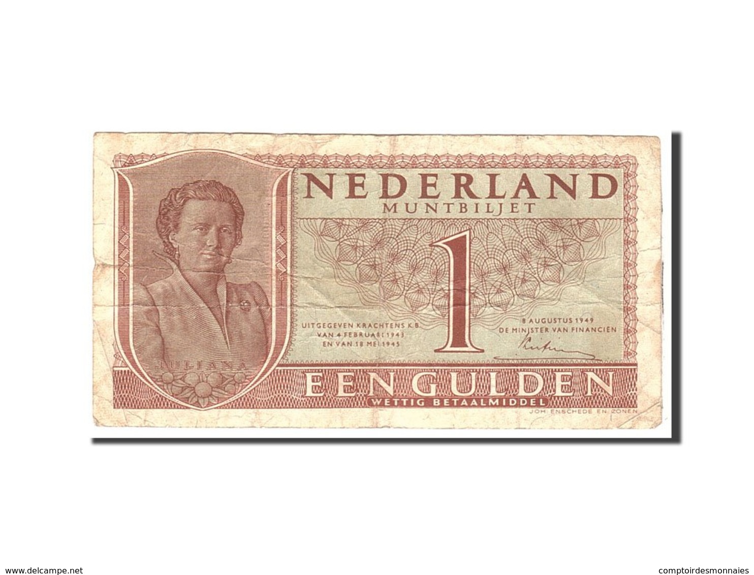 Billet, Pays-Bas, 1 Gulden, 1949, 1949-08-08, KM:72, TB - 1 Gulde