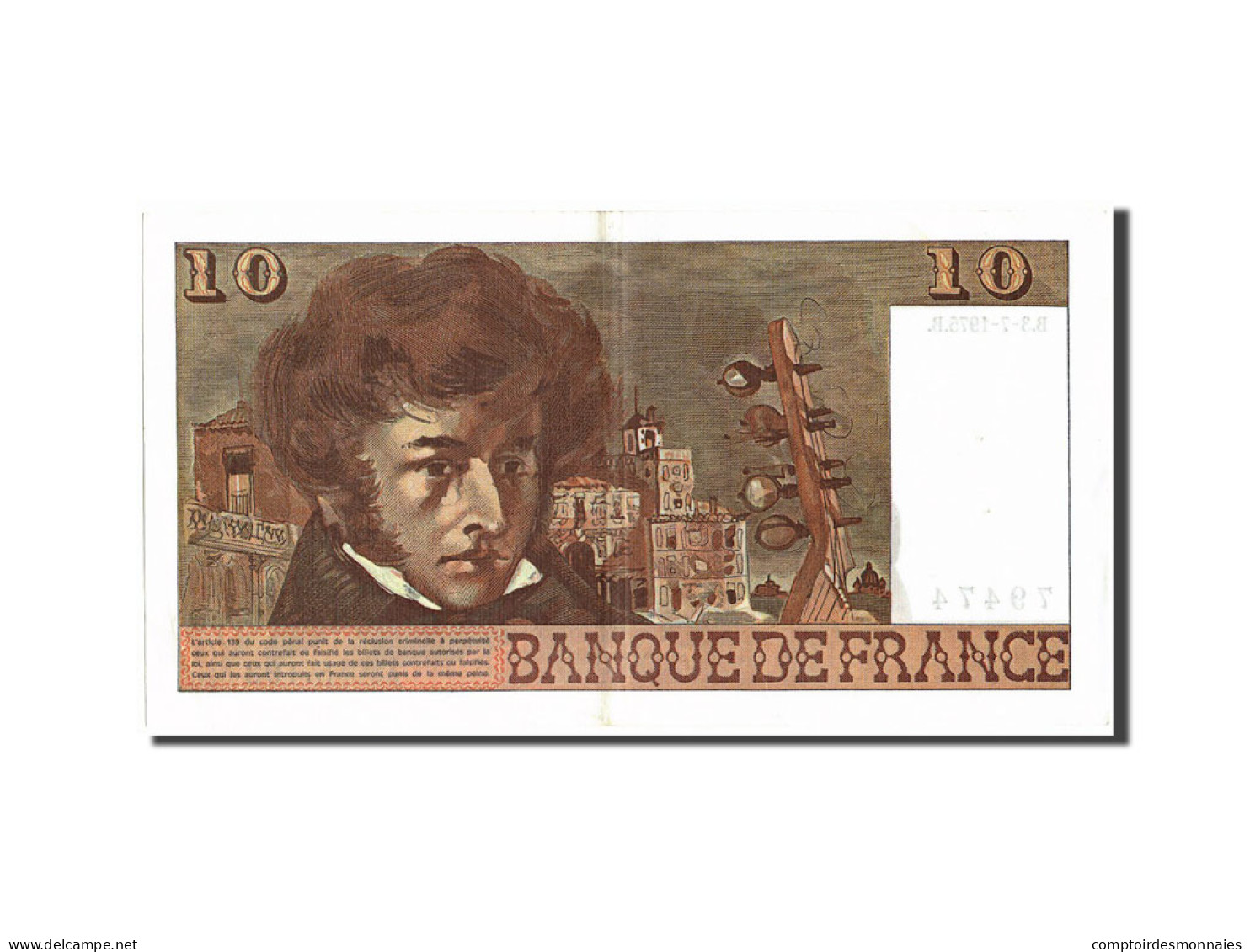 Billet, France, 10 Francs, 10 F 1972-1978 ''Berlioz'', 1975, 1975-07-03, SUP - 10 F 1972-1978 ''Berlioz''