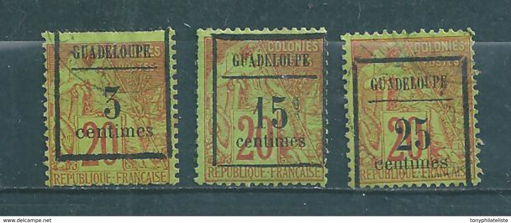 Colonie, Timbre  De Guadelouppe De 1889  N°3 A 5 (2 Oblitérés Et 1 Neuf *) Cote 74€ - Used Stamps