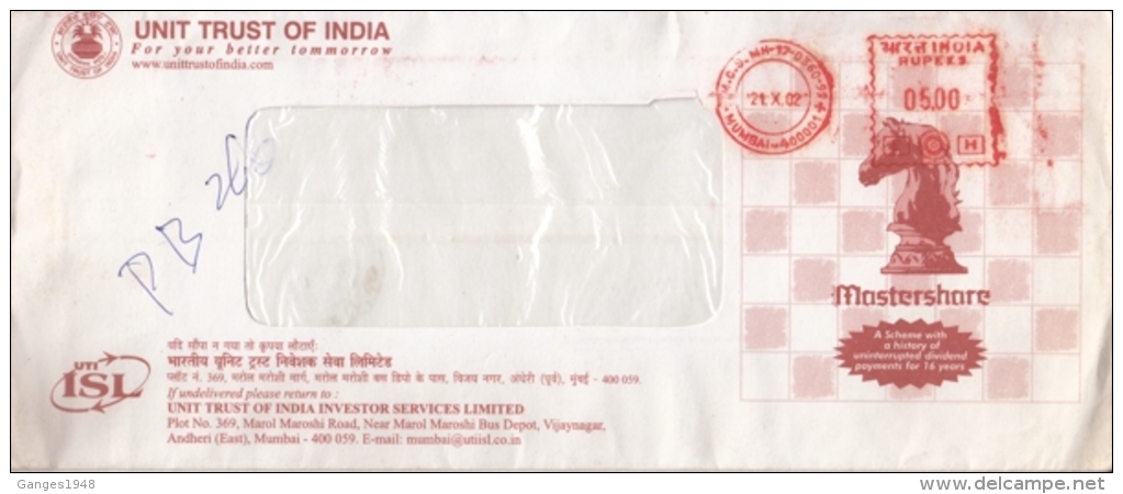 India  2002  Chess  Pawn  Meter Frank  Cover   #  11301   D  Inde Indien - Chess