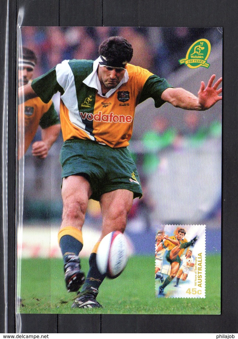 AUSTRALIA 1999 " RUGBY  : 100 ANS DES TEST MATCH : JOHN EALES " Sur PAP (Pas De Timbre). Parfait état. FDC - Rugby
