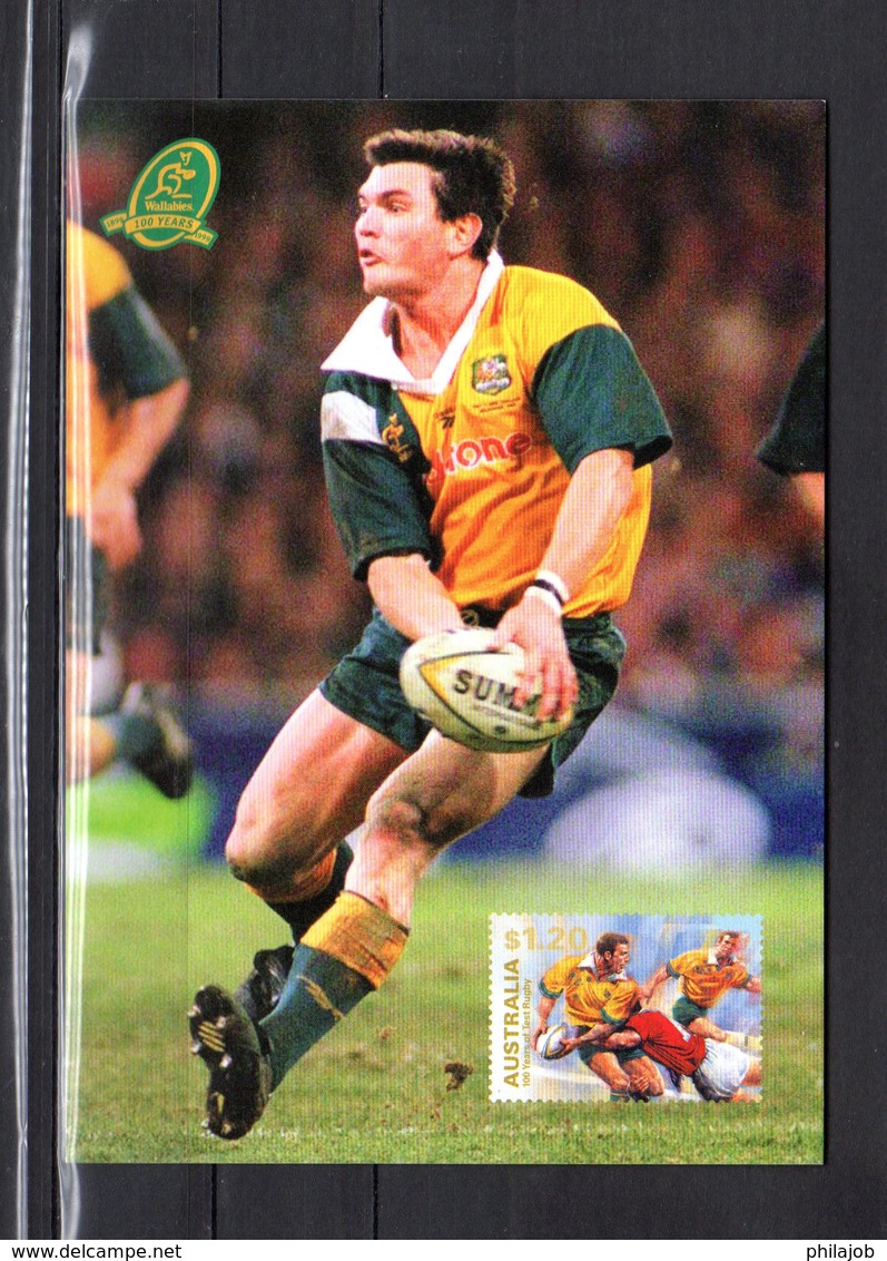 AUSTRALIA 1999 " RUGBY  : 100 ANS DES TEST MATCH : DANIEL HERBERT " Sur PAP (Pas De Timbre). Parfait état. FDC - Rugby