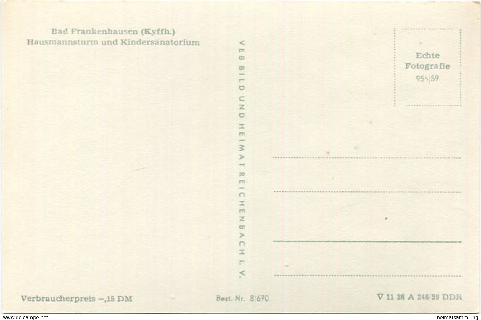 Bad Frankenhausen - Kindersanatorium - Foto-AK - Verlag VEB Bild Und Heimat Reichenbach - Bad Frankenhausen