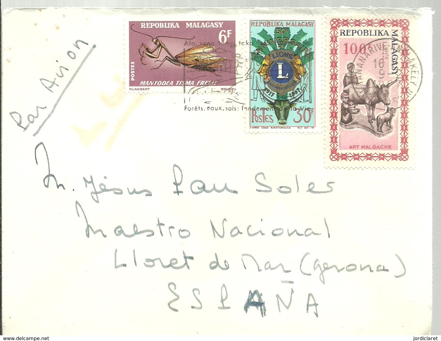 LETTER 1968 - Madagascar (1960-...)