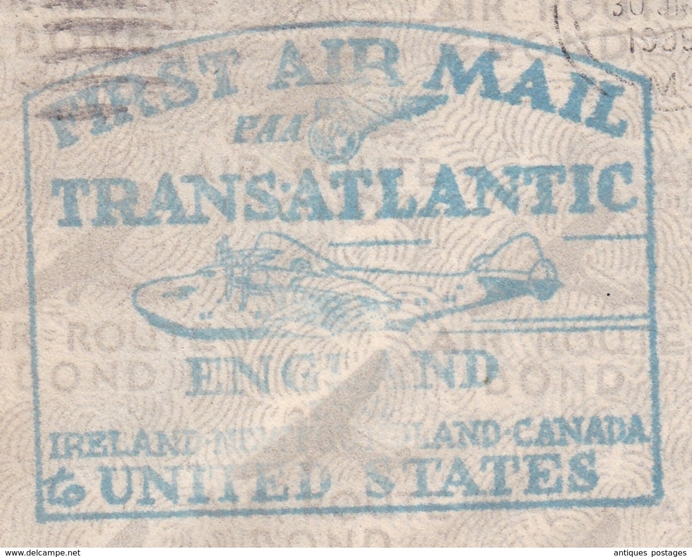 Lettre 1939 England First Air Mail Transatlantic Canada Teaneck New Jersey Moncton New Brunswick - Lettres & Documents