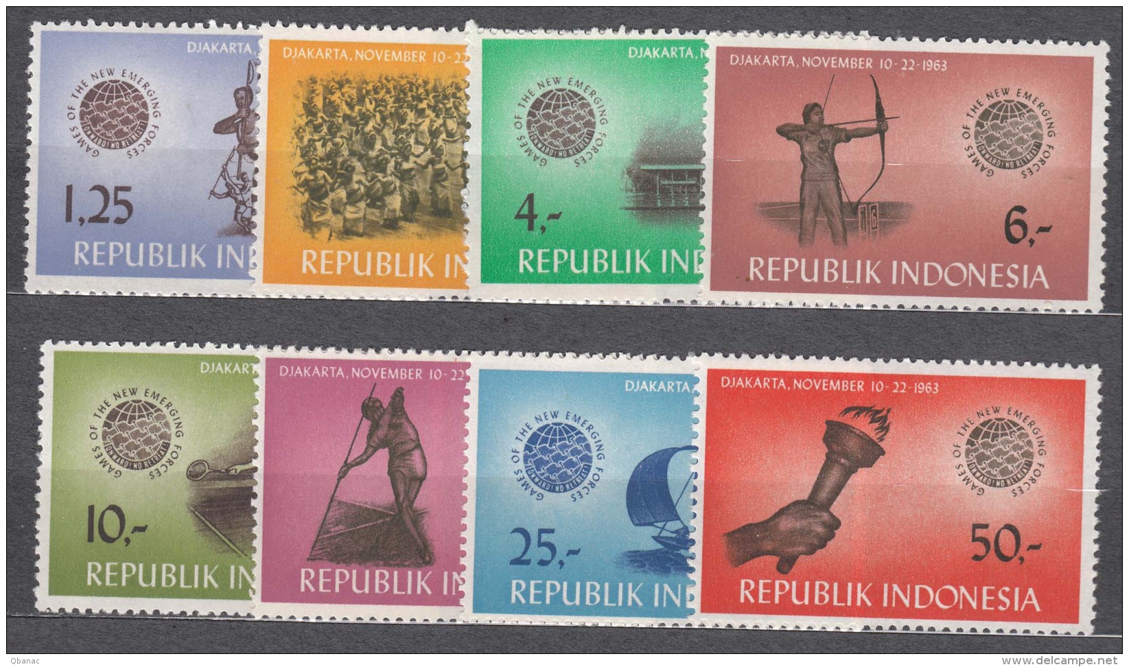 Indonesia 1963 Mi#413-420 Mint Never Hinged - Indonésie