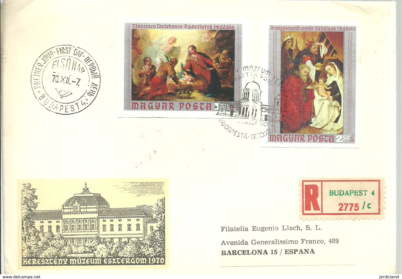 FDC 1970   REGISTERED NON DENTELE - IMPERFORATE - FDC