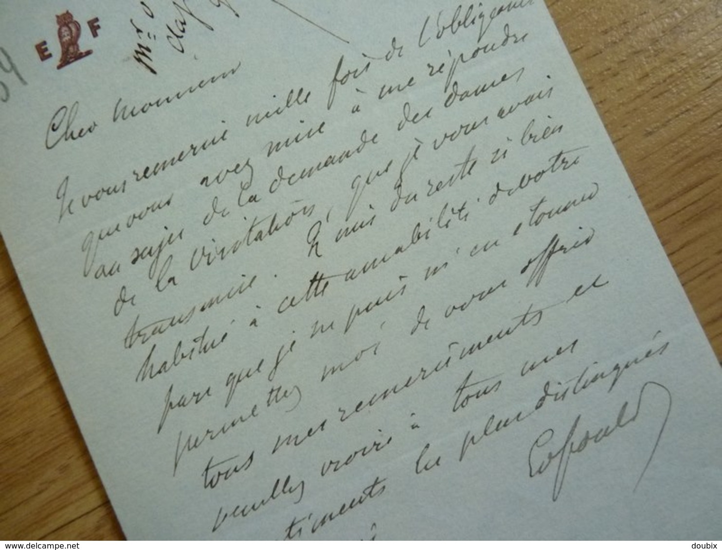 Edouard FOULD (1834-1881) Député ALLIER. Maire LURCY LEVY. Neveu Achille. Fondateur BANQUE De FRANCE. AUTOGRAPHE - Autres & Non Classés