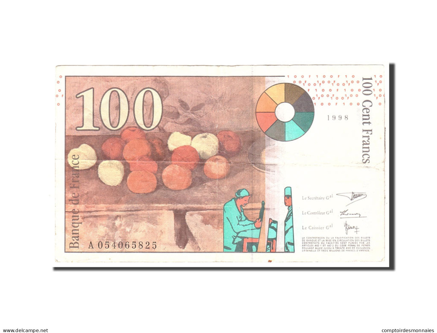 Billet, France, 100 Francs, 1998, Undated, TTB, Fayette:74.2, KM:158a - 100 F 1997-1998 ''Cézanne''