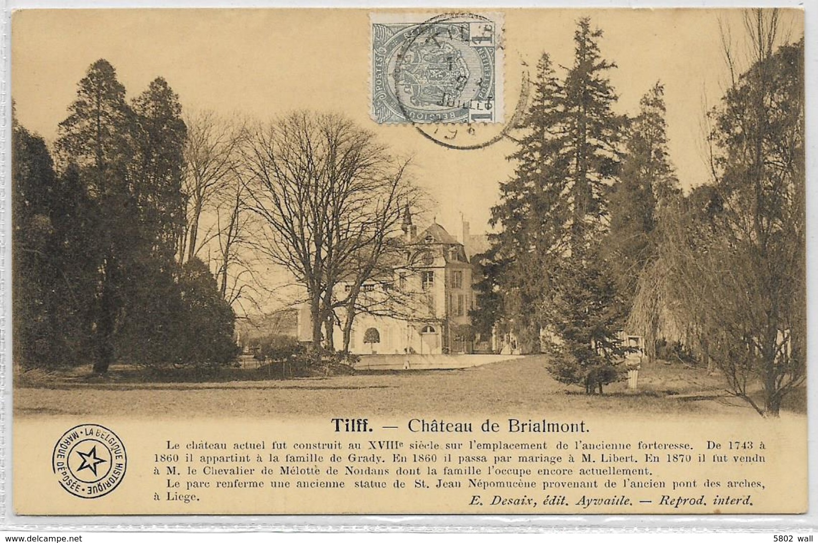 TILFF : Château De Brialmont - 1911 (1/92) - Esneux