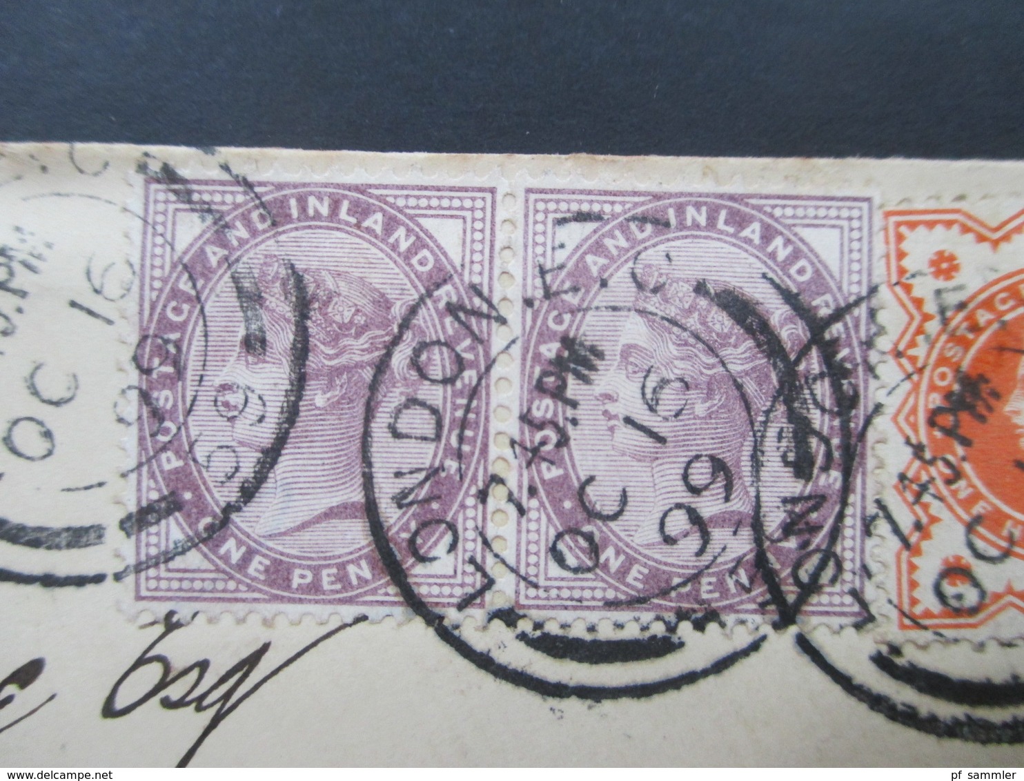 GB 1899 MiF Nr. 65 Als Waagerechtes Paar Und Nr. 86 Kleiner Brief Nach Leipzig Mit Ankunftsstempel - Storia Postale