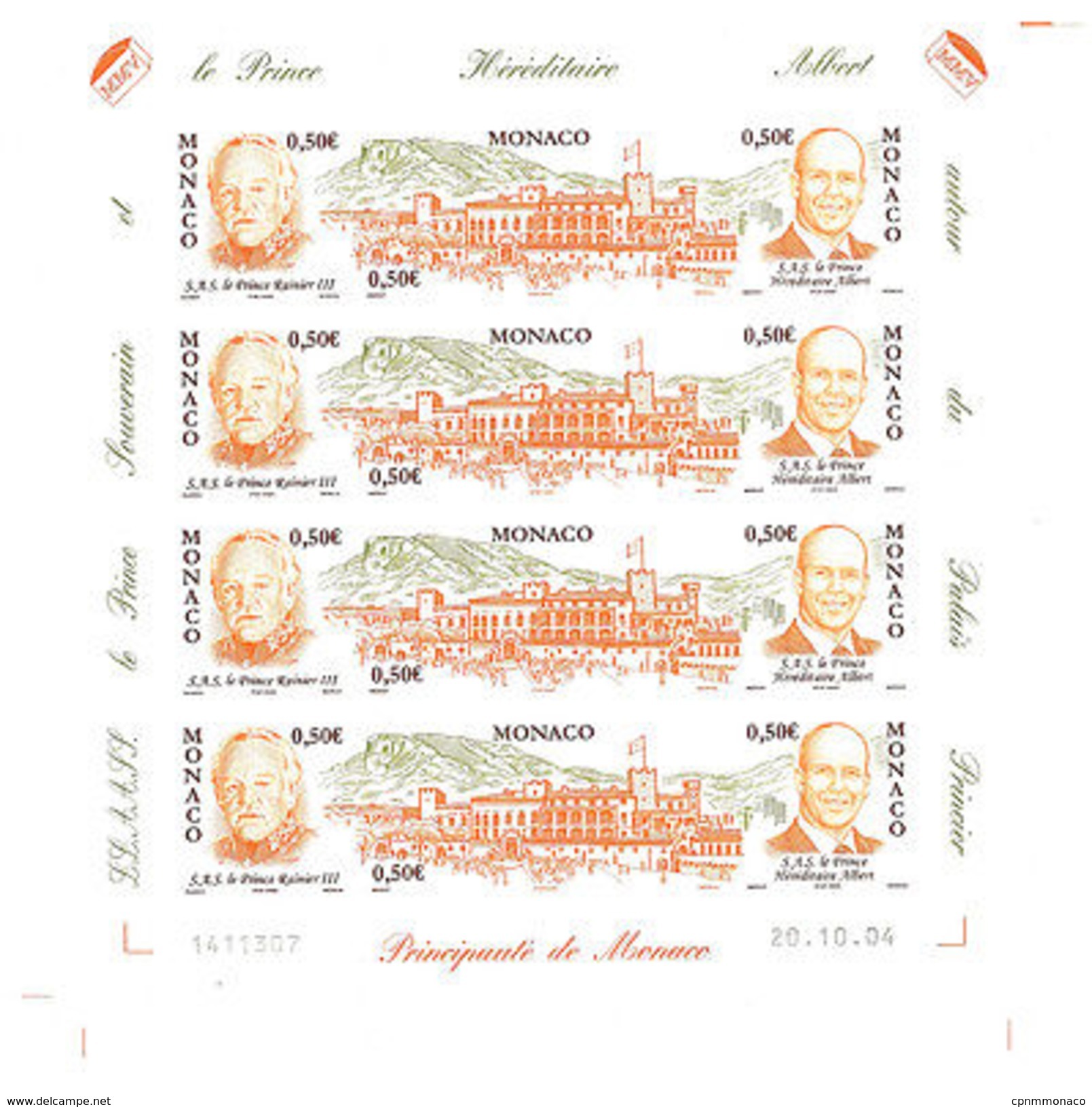 MONACO Non Dentelé RAINIER & ALBERT N° 2467/69 En Feuille Sheet, Rareté ! - Blocks & Kleinbögen