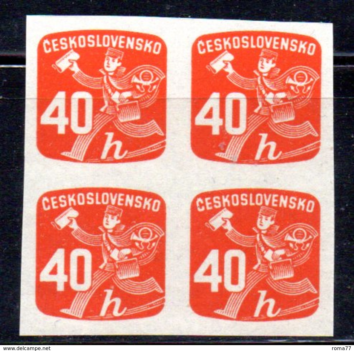 XP3929 - CECOSLOVACCHIA CESKOSLOVENSKO , Francobolli Per Giornali : Quartina Integra  *** - Newspaper Stamps