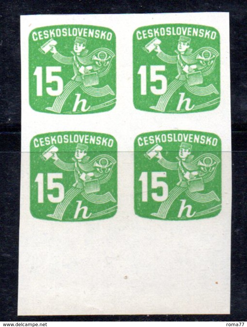 XP3933 - CECOSLOVACCHIA CESKOSLOVENSKO , Francobolli Per Giornali : Quartina Integra  *** - Newspaper Stamps