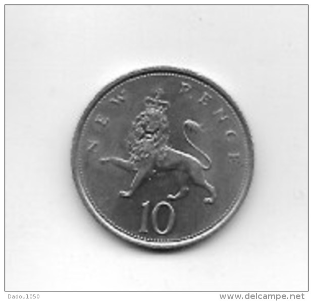 Piece  10 Pence Elizabeth II  1973 - Andere & Zonder Classificatie