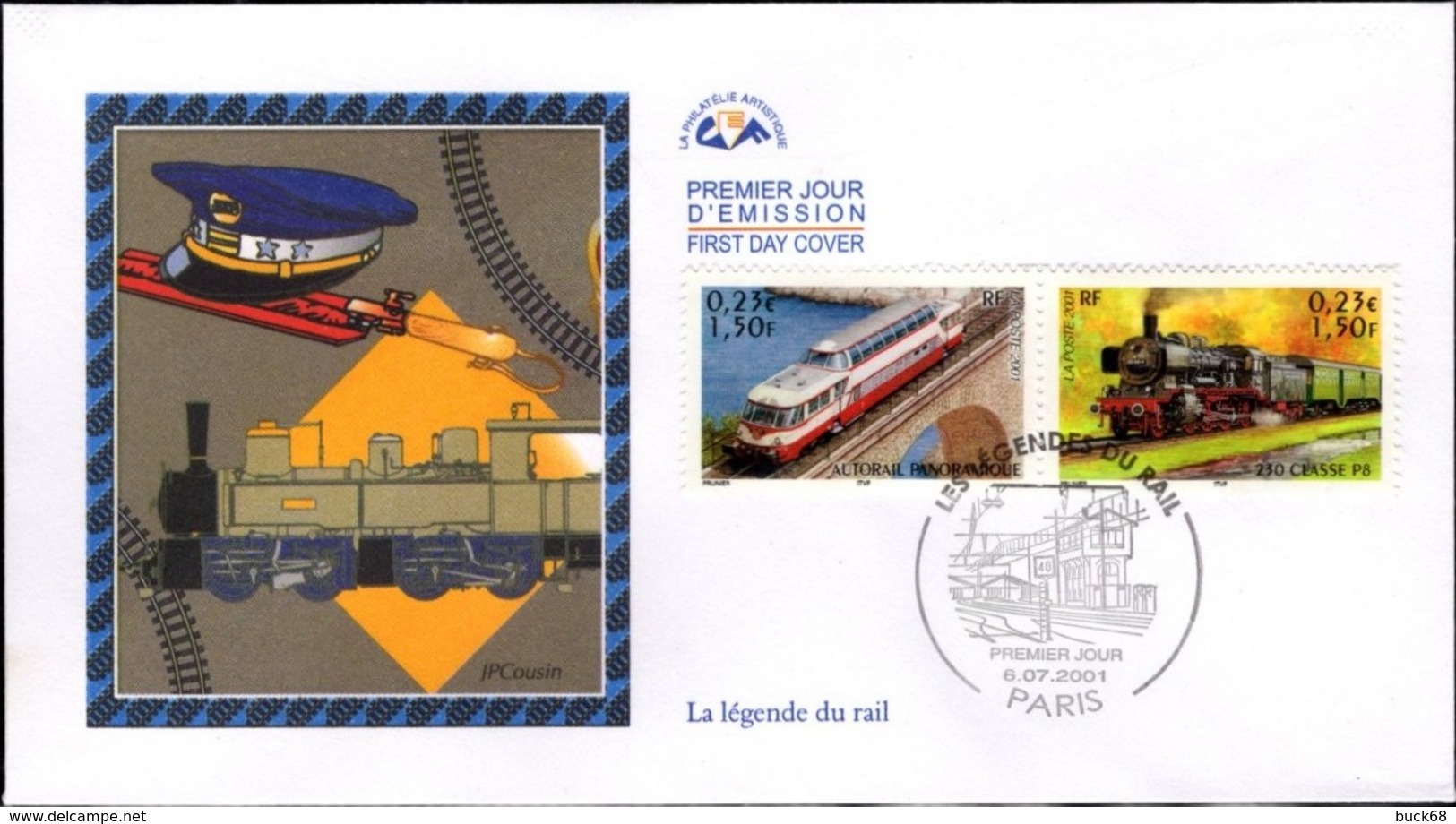 FRANCE 3413 3414 FDC Premier Jour Train Railroad Eisenbahn Motrice Locomotive : 230 Classe P8 Autorail Panoramique - 2000-2009