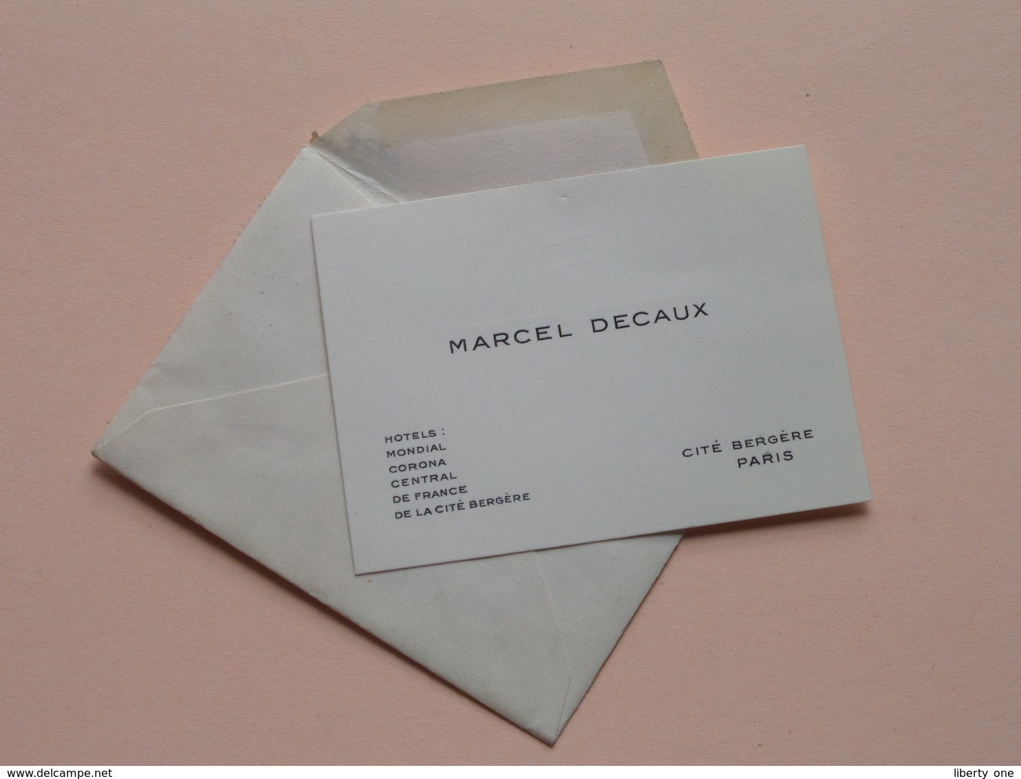 2 Carte De Visite ( Louis Lafarge / Marcel Decaux ) Hotel Branche PARIS - Enveloppe Stamp 1954 > Gand ( CDV ) ! - Cartes De Visite