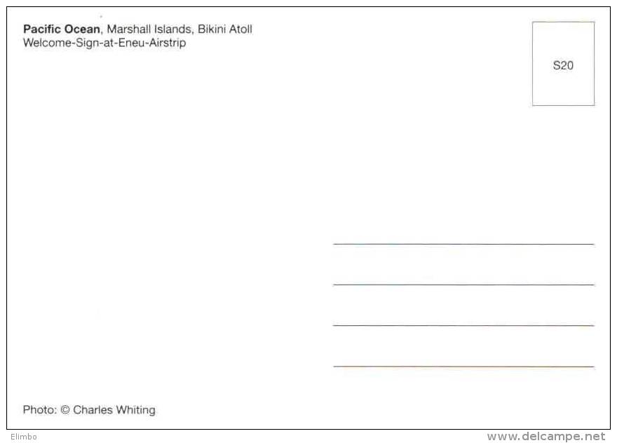 Bikini Atoll . Marshall Islands . Welcome Sign At Eneu Airstrip - Marshall