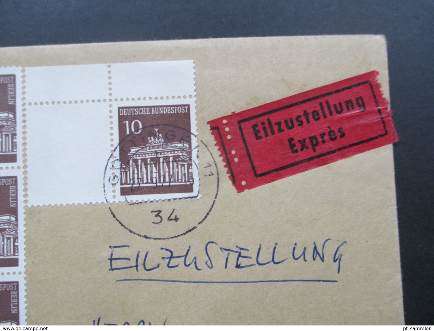 Berlin 1977 Eilbrief Mit Berlin ZD 4x W43 Als 12er Block Aus MHB. Viele Stempel! Nachsendeantrag Liegt Nicht Vor. - Lettres & Documents