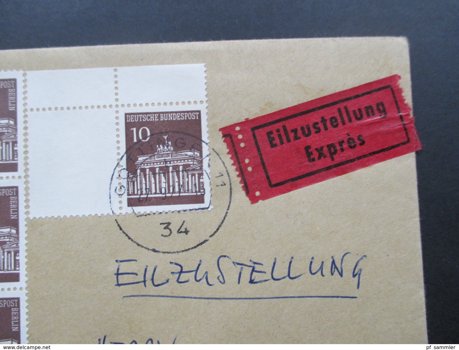 Berlin 1977 Eilbrief Mit Berlin ZD 4x W43 Als 12er Block Aus MHB. Viele Stempel! Nachsendeantrag Liegt Nicht Vor. - Cartas & Documentos