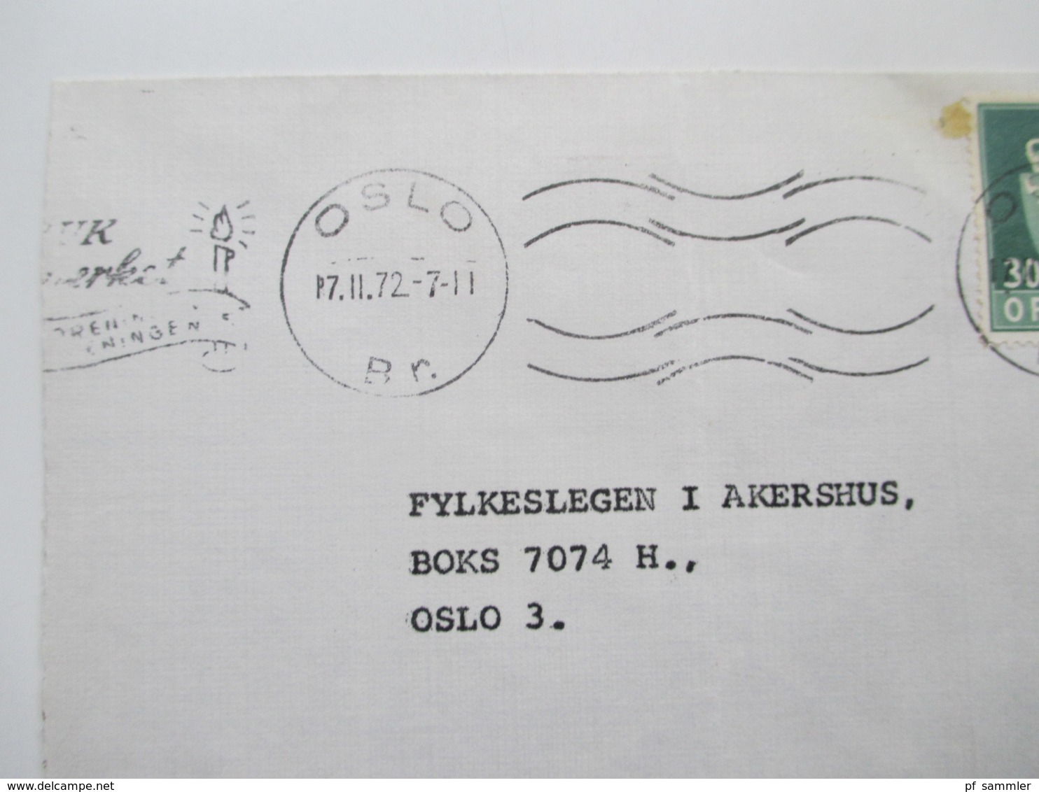 Norwegen 1972 Dienstmarken 5 Belege Inspektoren for Skoletannrokta Akershus. Off. Sak