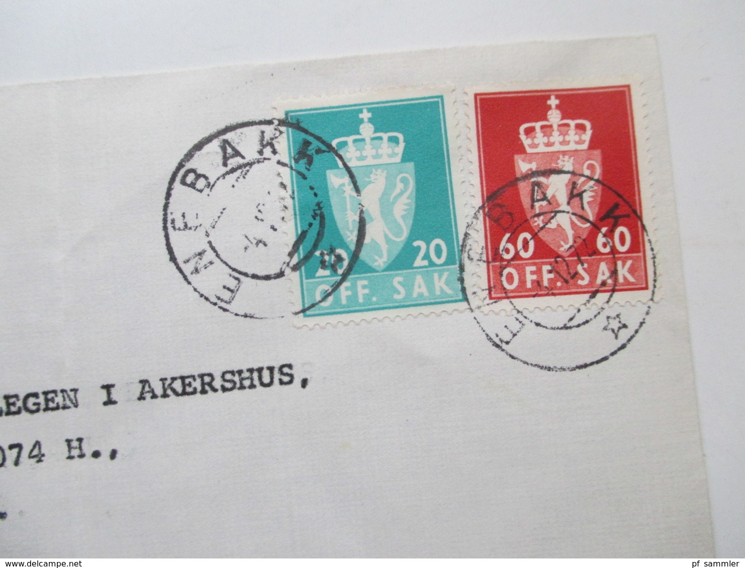 Norwegen 1972 Dienstmarken 5 Belege Inspektoren for Skoletannrokta Akershus. Off. Sak