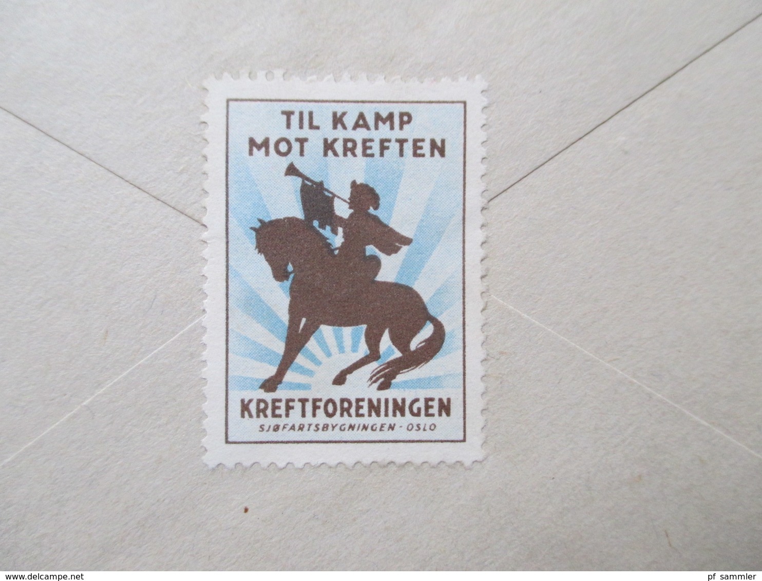 Norwegen 1947 Verschiedene Maschinenstempel 10 Belege. 1x Vignette Til Kamp Mot Kreften. Firmenbriefe - Briefe U. Dokumente