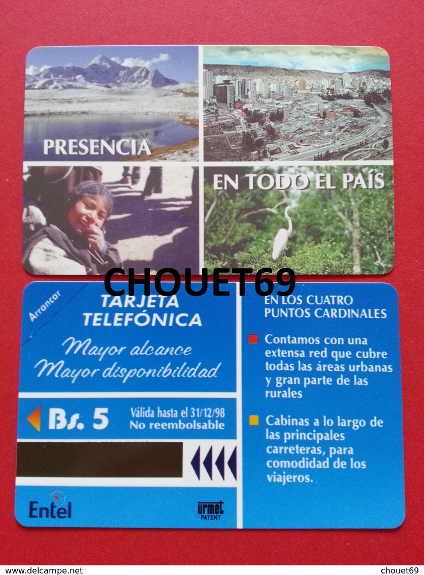 BOLIVIE First Card 5Bs Montage Of Views 1996 Exp 31.12.98 MINT URMET Bolivia Neuve - Bolivie