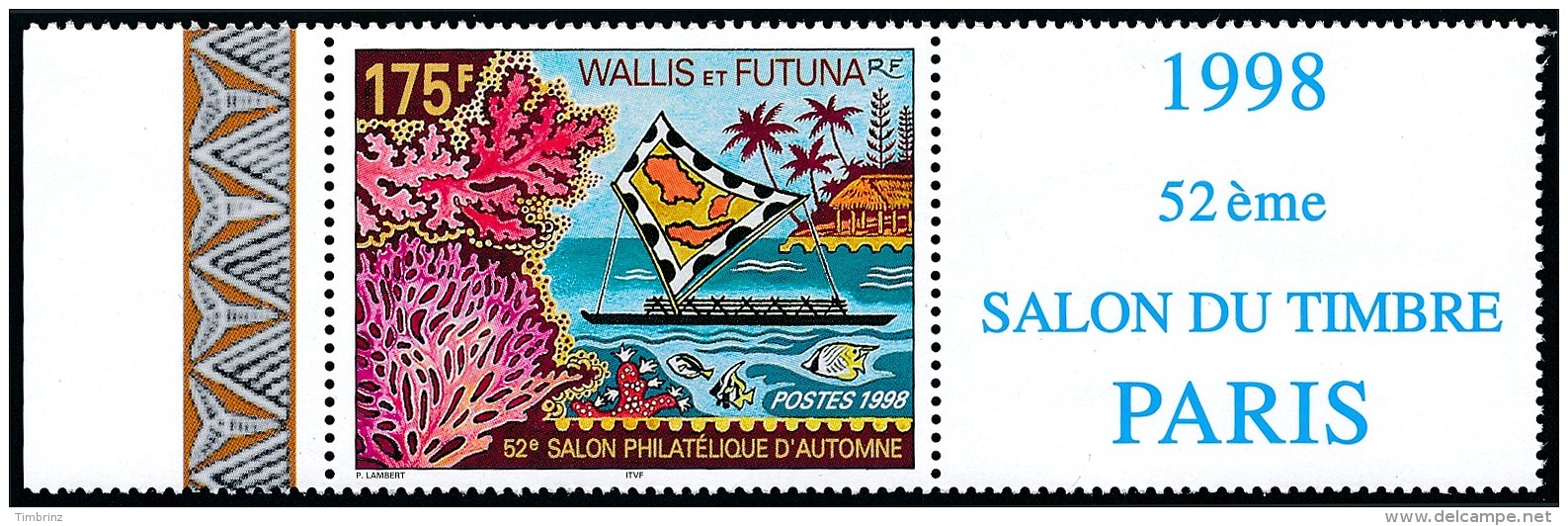 WALLIS ET FUTUNA 1998 - Yv. 527 ** SUP Bdf Vignette  Cote= 4,60 EUR - Salon Philatélique D'Automne  ..Réf.W&amp;F21945 - Neufs