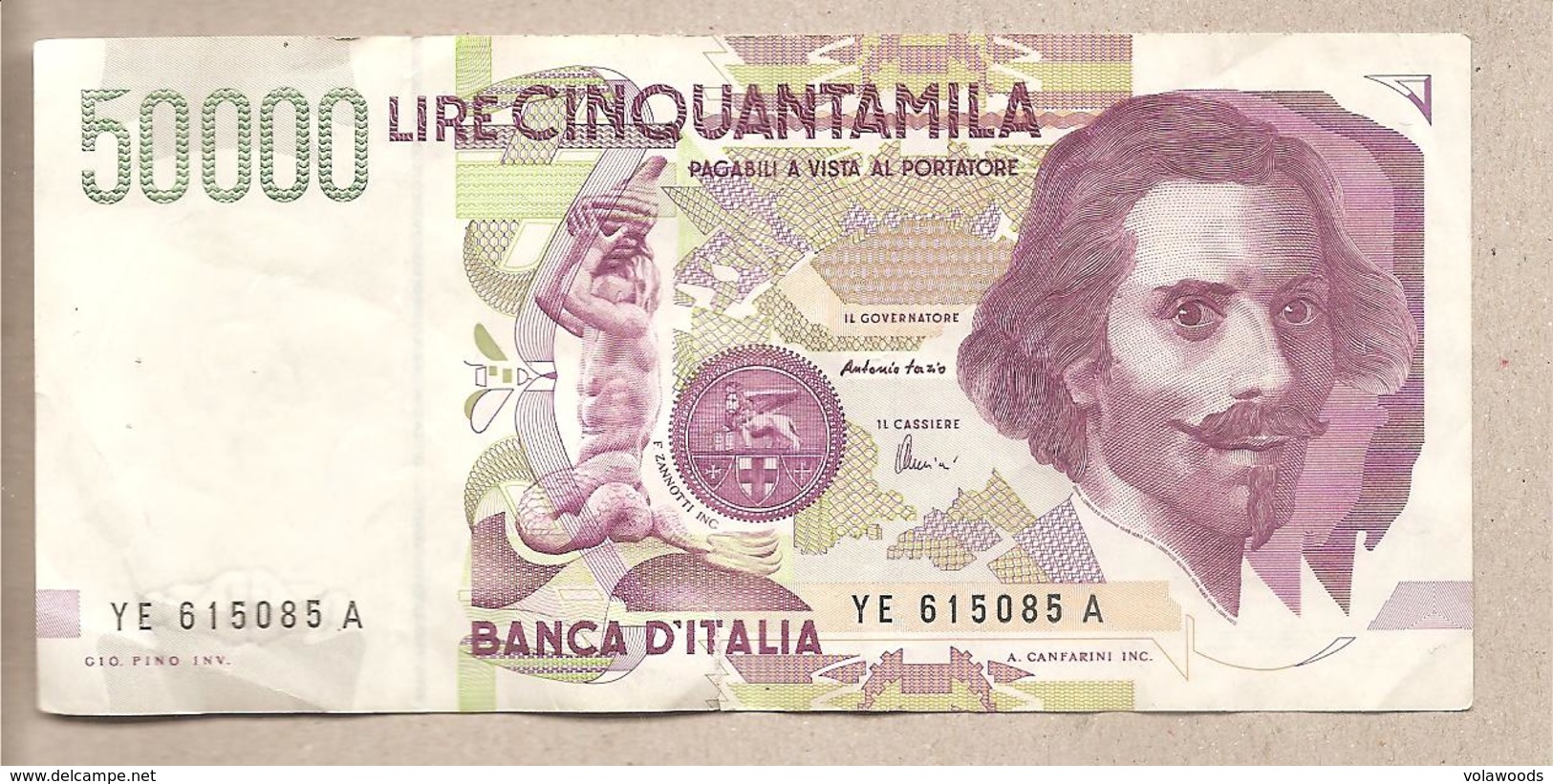 Italia - Banconota Circolata Da 50.000 Lire "Bernini II Tipo" P-116c - 1999 - 50000 Liras