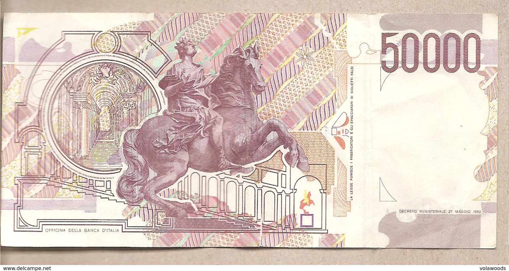 Italia - Banconota Circolata Da 50.000 Lire "Bernini II Tipo" P-116c - 1999 - 50.000 Lire