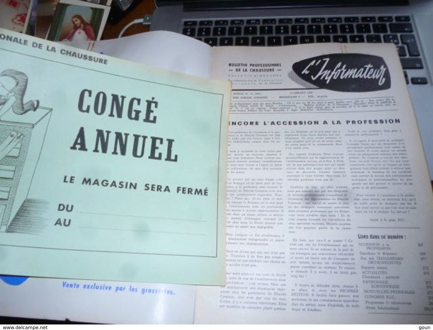 CB3 L'informateur Bulletin Professionnel De La Chaussure Cordonnier N°13/1958 - Autres & Non Classés