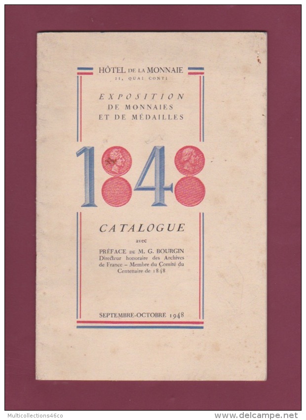 010518A - CATALOGUE 1848  Expo Monnaies Médailles Préface MG BOURGIN - Numismatique Monnaies Billets Artistes - Other & Unclassified