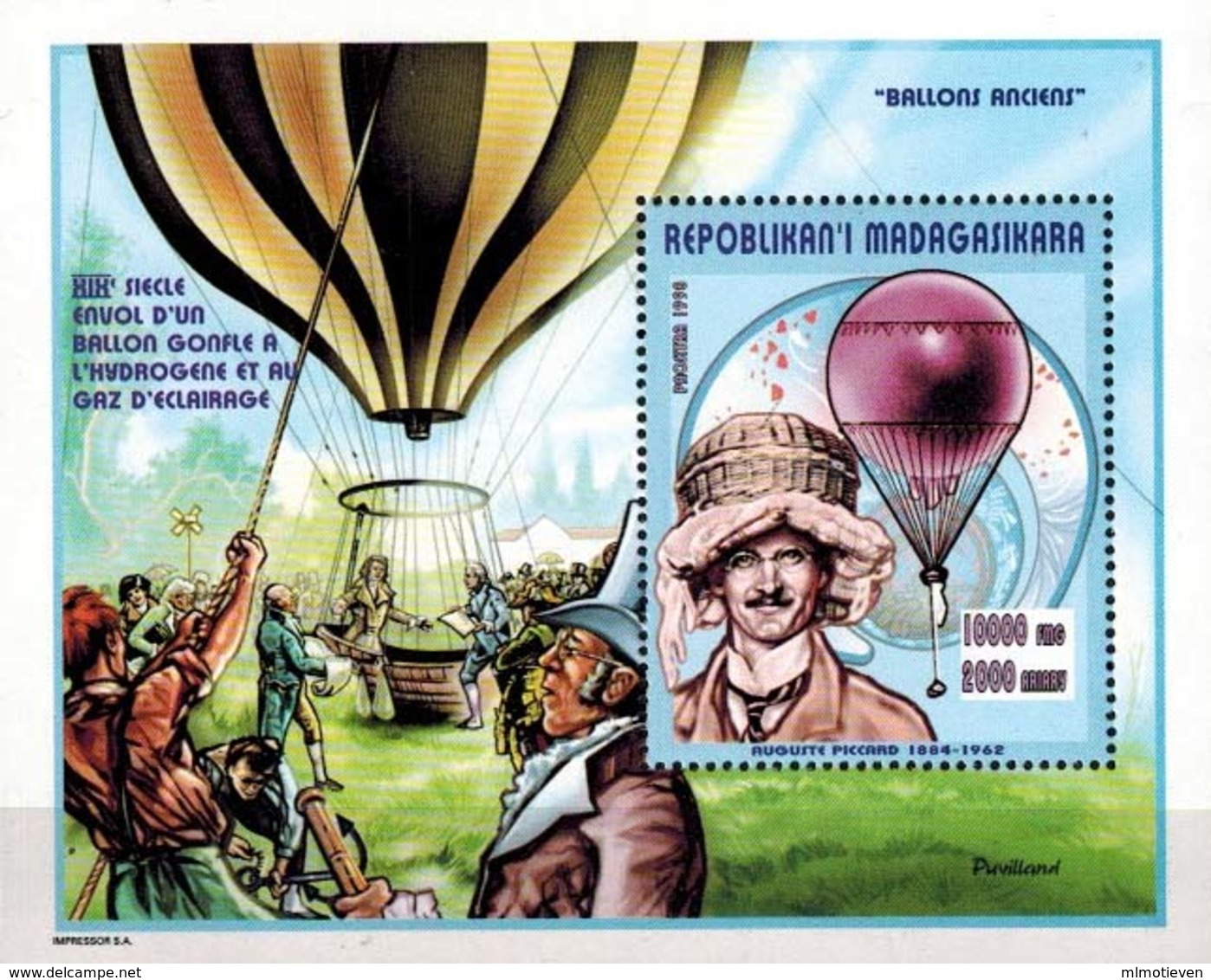 MVB-BK1-123 PF/MNH ¤ MADAGASIKARA 1998 BLOCK ¤ BALLOONS - Luchtballons