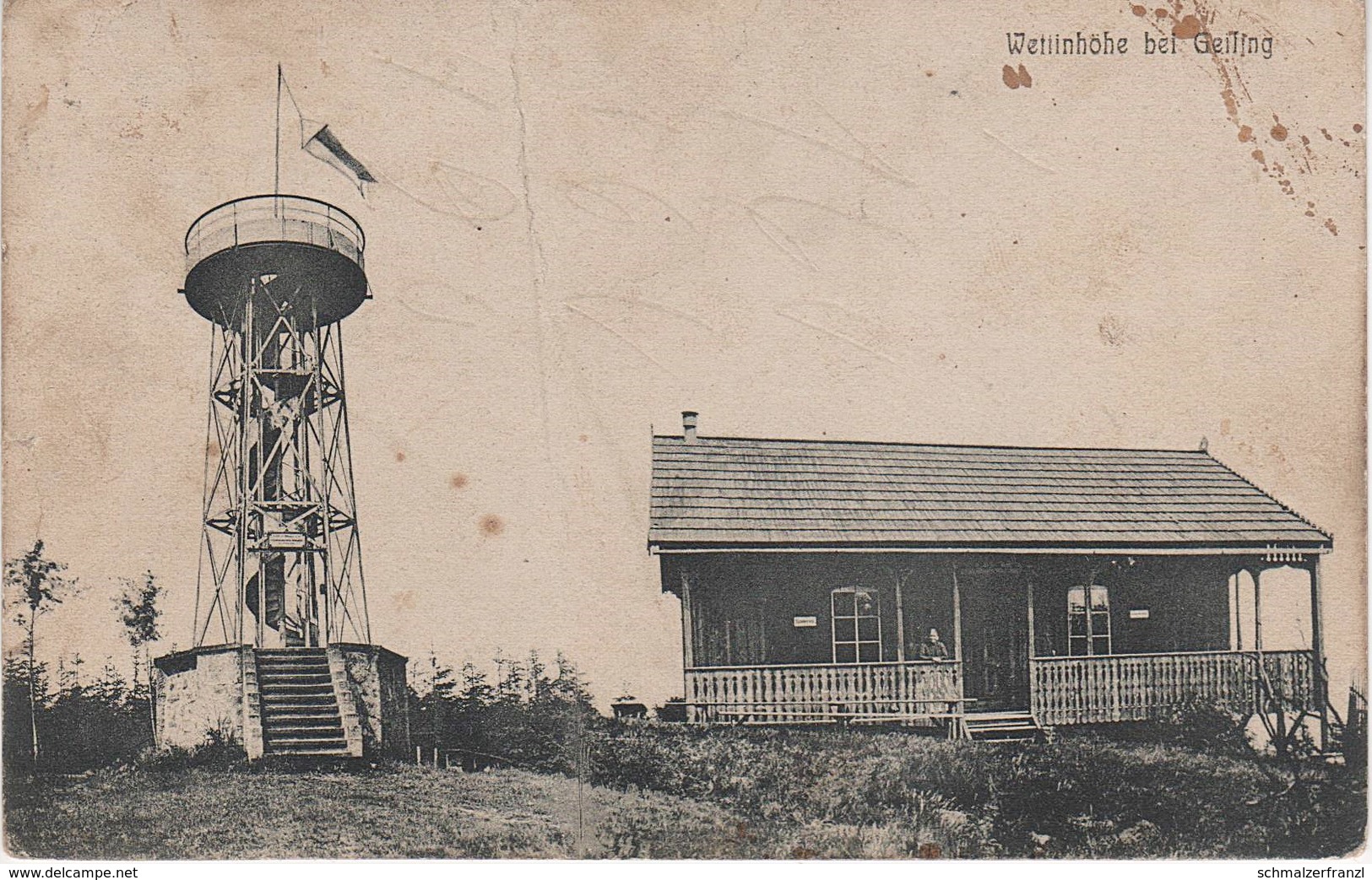 AK Geising Wettinhöhe Kohlhaukuppe Gasthof Turm A Altenberg Lauenstein Bärenstein Löwenhain Fürstenau Zinnwald Cinovec - Geising