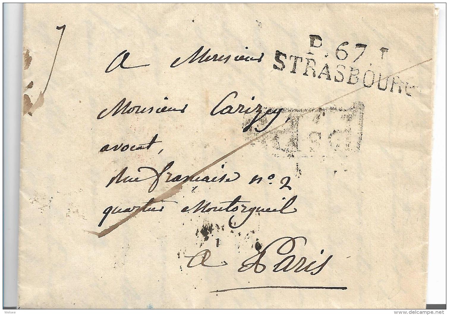 EL095 / Elsass,  Strassburg  1822 Nach Paris - Altri & Non Classificati