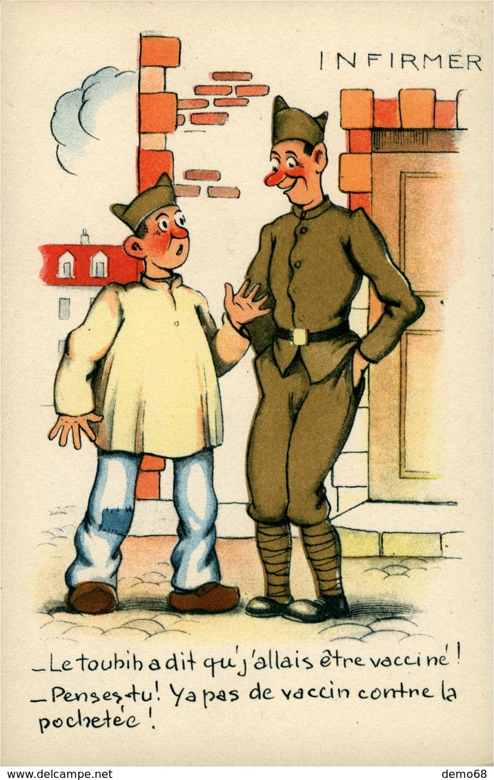 Fantaisie Militaire, Soldat Caserne Humour  Illustrateur Non Signé Infirmier - Andere & Zonder Classificatie