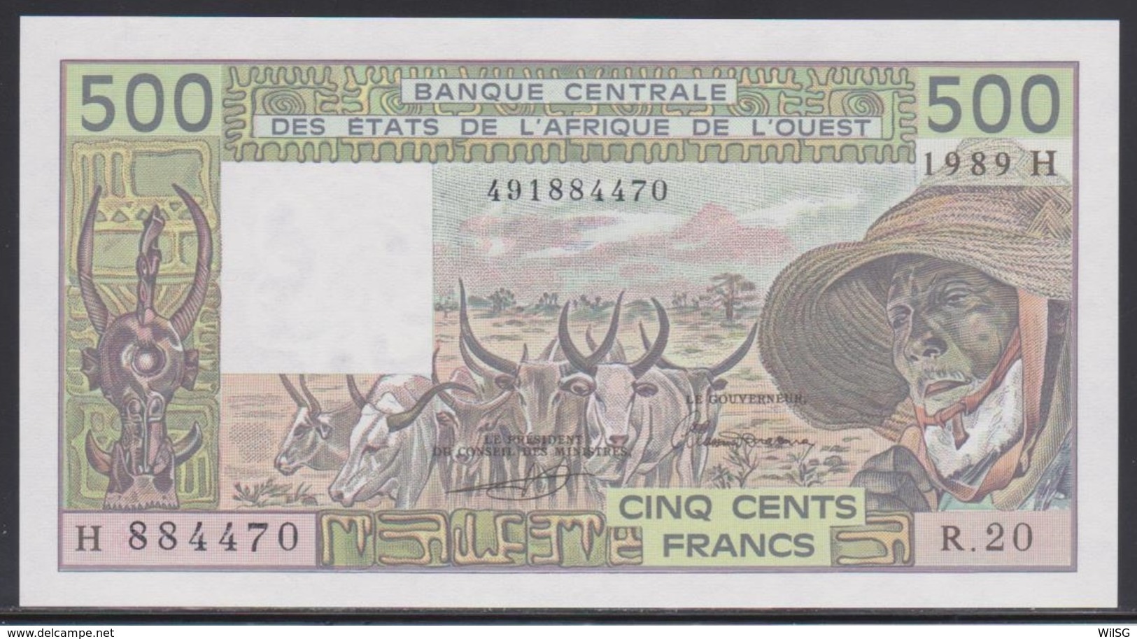 West Africa 500 Francs 1989 H Niger UNC - West-Afrikaanse Staten